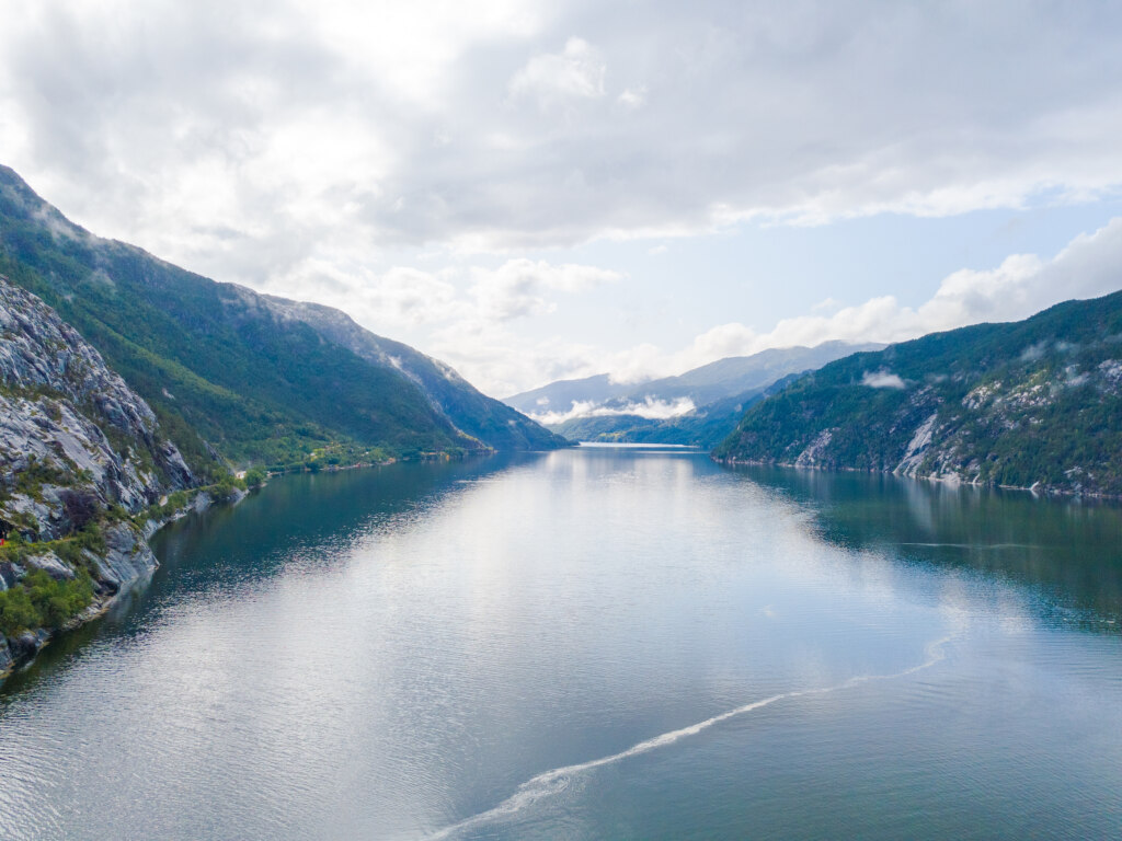 View from Langfossen Waterfall, Norway