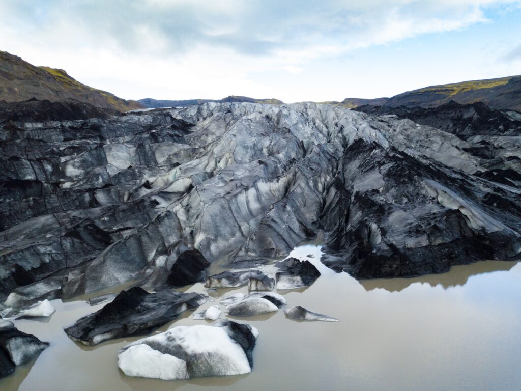 Glacier de Mýrdalsjökull - vue avec le drone