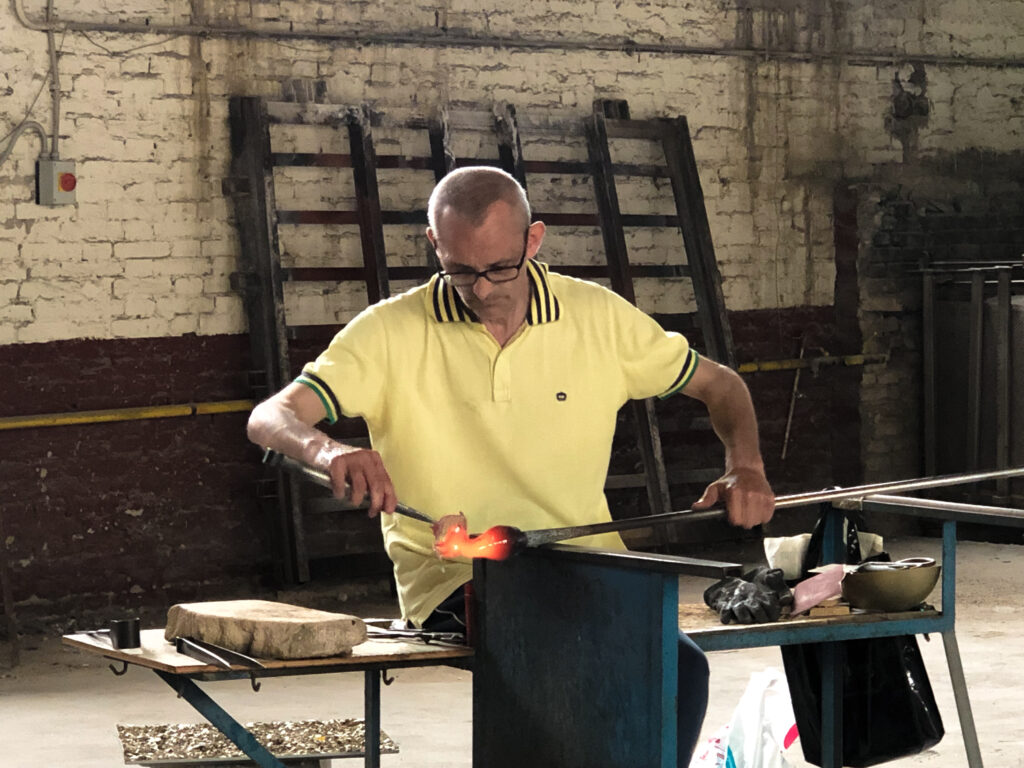 Glass blowing demonstration in Murano